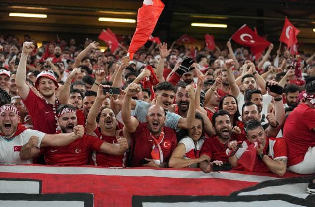 Euro 2024 - Turkey v Czechia Turkiye s supporters during UEFA EURO, EM, Europameisterschaft,Fussball 2024 Group F football match between Turkiye and Czechia at Volksparkstadion in Hamburg, Germany, on 26 June, 2024. Photo by Mehmet Sirin Toplaoglu Depo Photos ABACAPRESS.COM Hamburg Germany  Copyright: xDepoxPhotos ABACAx