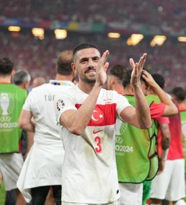 Euro 2024 - Turkey v Czechia Turkiye s player Merih Demiral celebrates his team victory after UEFA EURO, EM, Europameisterschaft,Fussball 2024 Group F football match between Turkiye and Czechia at Volksparkstadion in Hamburg, Germany, on 26 June, 2024. Photo by Mehmet Sirin Toplaoglu Depo Photos ABACAPRESS.COM Hamburg Germany  Copyright: xDepoxPhotos ABACAx