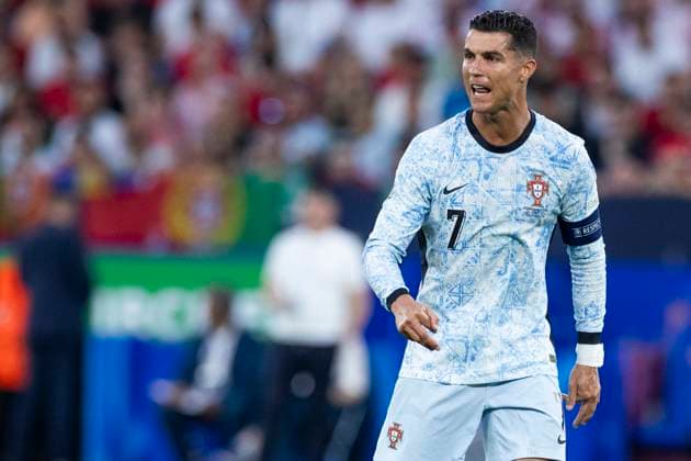 UEFA EURO, EM, Europameisterschaft,Fussball 2024: Georgien - Portugal; 26.06.2024 Cristiano Ronaldo (Portugal, 7) brüllt. UEFA EURO 2024: Georgien - Portugal; Arena AufSchalke, Gelsenkirchen, am 26.06.2024 Copyright: xBEAUTIFULxSPORTS Meuselx