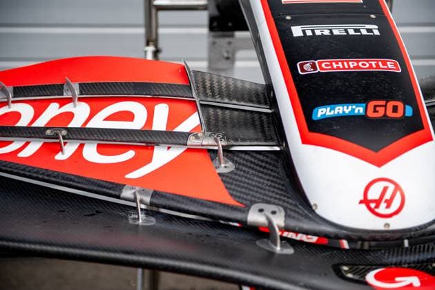 Formel 1 GP Austria Österreich. Donnerstag, 27.06.2024 MoneyGram Haas F1 Team Frontflügel; Formel 1 GP Austria Österreich. Donnerstag, 27.06.2024 Copyright: xBEAUTIFULxSPORTS Erlhofx