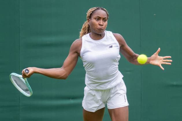 US tennis player Coco Gauff practices before the start of the Wimbledon Tennis Championships held at the All England Lawn Tennis & Croquet Club Featuring: Coca Gauff Where: London, United Kingdom When: 27 Jun 2024 Credit: Ray Tang Cover Images **STRICTLY EDITORIAL USE ONLY** EDITORIAL USE ONLY. RESTRICTED TO NEWSPAPERS BASED IN THE UK Copyright: xx coverimg53889844