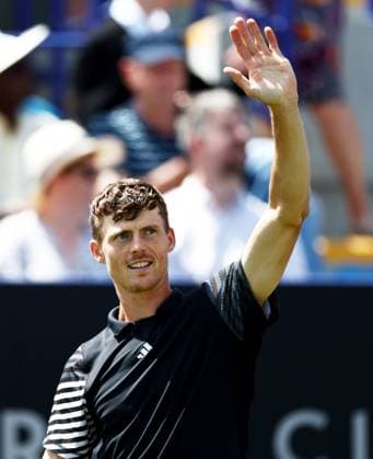 Billy Harris of Great Britain celebrates winning his Quarter Final match. Rothesay International Eastbourne, Day 5, Tennis, Devonshire Park, Eastbourne, UK - 27 June 2024  Copyright: xJamesxMarsh Shutterstockx 14555505ag