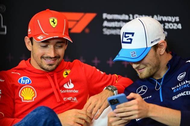 F1 Grand Prix of Austria - Previews Charles Leclerc of Scuderia Ferrari and Logan Sergeant of Williams Racing are speaking during the official press conference, PK, Pressekonferenz of the Austrian GP, the 11th round of the Formula 1 World Championship, WM, Weltmeisterschaft 2024, in Red Bull Ring, Spielberg Bei Knittenfeld, Stirya, Austria, on June 27, 2024. Spielberg Bei Knittenfeld Stirya Austria Copyright: xAndreaxDiodatox originalFilename:diodato-notitle240627_npUuL.jpg