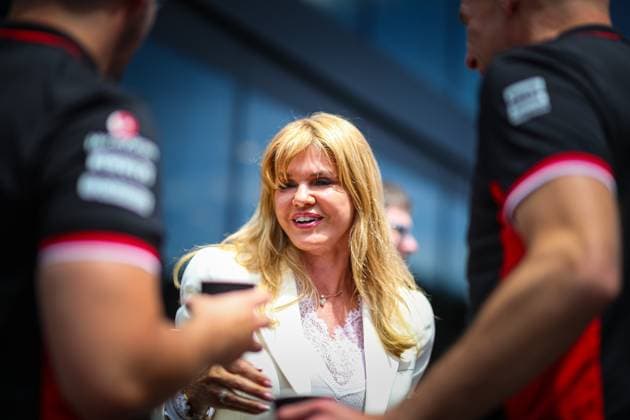 Spielberg Knittelfeld: Corinna Schumacher mum of Mick Schumacher (GER), and wife of Michael Schumacher, during the Austrian GP, Spielberg 27-30 June 2024, Formula 1 World Championship, WM, Weltmeisterschaft 2024. Red Bull Ring detail inside the main building Formula 1 World championship 2024 Austrian GP, Spielberg 27-30 June 2024  - ZUMAp169 20240627_zsa_p169_037 Copyright: xFedericoxBasilex