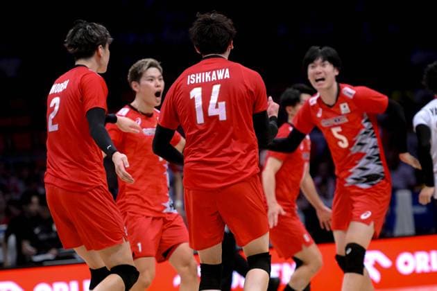 LODZ 27.06.2024 MECZ SIATKARSKA LIGA NARODOW 2024 PILKA SIATKOWA --- FIVB VOLLEYBALL NATIONS LEAGUE MATCH: JAPONIA - KANADA --- JAPAN - CANADA N Z TEAM JAPAN REPREZENTACJA JEPONII TAISHI ONODERA YUJI NISHIDA YUKI ISHIKAWA FOT. PAWEL PIOTROWSKI 400mm.pl NEWSPIX.PL --- Newspix.pl  20240627PAP011