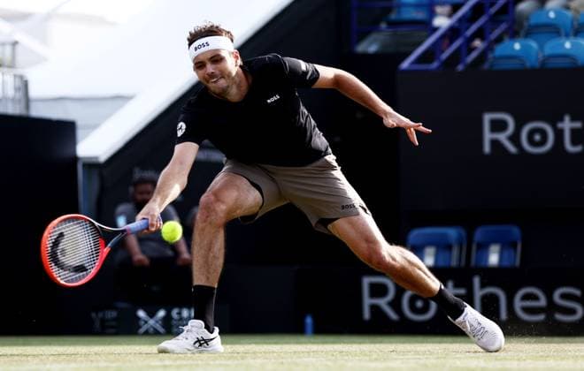Taylor Fritz of USA in action during their Quarter Final match. Rothesay International Eastbourne, Day 5, Tennis, Devonshire Park, Eastbourne, UK - 27 June 2024  Copyright: xJamesxMarsh Shutterstockx 14555505db