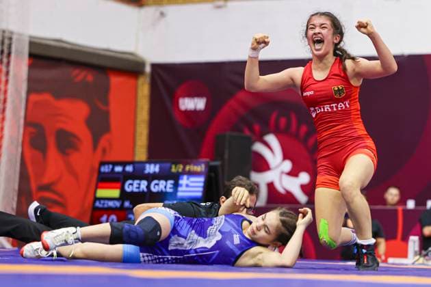 Wrestling U17, U 17 European Championships 46kg WW - Halilja Azimov (GER) df. Maria Louiza Gkika (GRE)