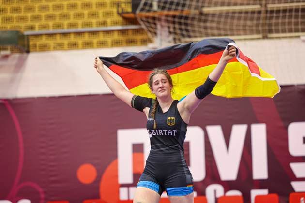 Sport Themen der Woche KW26 Ringen, U17, EM in Novi Sad Wrestling U17, U 17 European Championships 73kg WW - Lotta Englich (GER) *** Wrestling U17 European Championships 73kg WW Lotta Englich GER Copyright: xUnitedxWorldxWrestlingx xKadirxCx United World Wrestling Kadir C