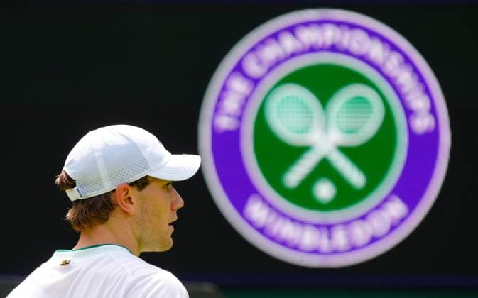 Jack Draper practices on Court One Wimbledon Tennis Championships, Practice and Previews, The All England Lawn Tennis and Croquet Club, London, UK - 27 Jun 2024  Copyright: xJavierxGarcia Shutterstockx 14560174ef