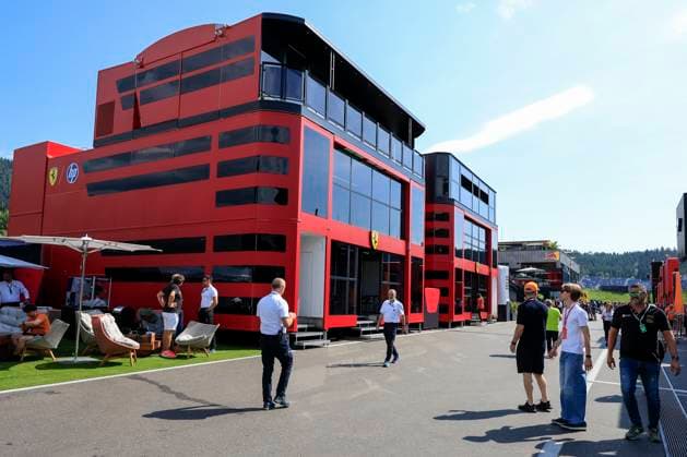 FORMULA 1 - GP of Austria 2024 SPIELBERG,AUSTRIA,28.JUN.24 - MOTORSPORTS, FORMULA 1 -Grand Prix of Austria, Red Bull Ring, preview. Image shows the motorhome of Ferrari.  GEPAxpictures xMarioxBuehner-Weinrauch