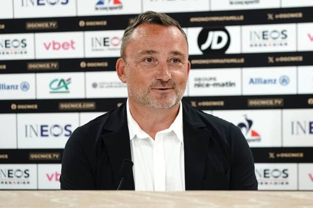 Fußball, OGC Nizza präsentiert neuen Trainer Franck Haise FOOTBALL : Présentation de Franck Haise nouvel entraineur de OGC Nice - Nice - 28 06 2024 NorbertScanella Panoramic 