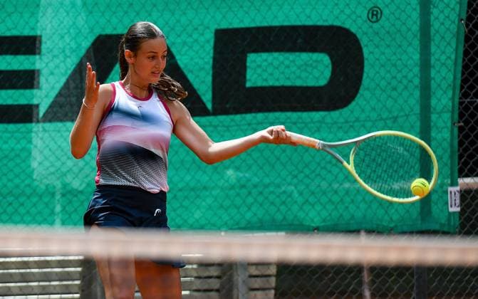 28.06.2024, xpsx, Tennis ITF-Turnier, v.l. Hanna Resch (GER) Bruchköbel Hessen Deutschland (DEU)