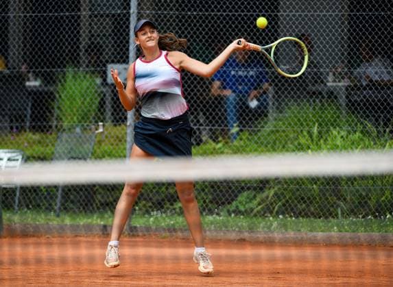 28.06.2024, xpsx, Tennis ITF-Turnier, v.l. Hanna Resch (GER) Bruchköbel Hessen Deutschland (DEU)