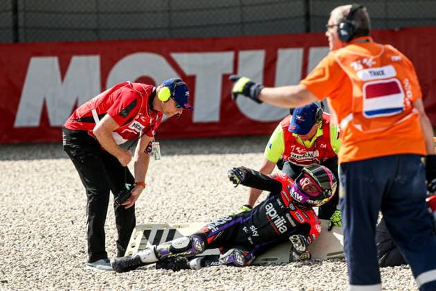 Sport Themen der Woche KW26 41 Aleix Espargaro, SPA, Aprilia Racing crashes during FP1 for the Motul Dutch TT MotoGP at Assen, Holland Misano Netherlands Copyright: xGrahamxHoltx DutchTTAssen072