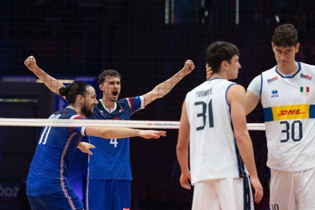 Italy - France 28.06.2024 Lodz, Poland, men s Volleyball Nations League, final round quarter finals , game ( match ) Italy - France ; image shows: Jean Patry photo Katarzyna Plewczynska Fotostyk Copyright: xFotostykxPhotoxAgencyx 20240628FCTKP375
