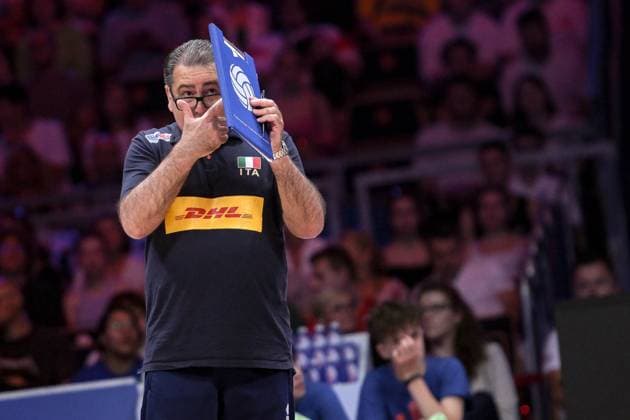 LODZ 28.06.2024 MECZ SIATKARSKA LIGA NARODOW 2024 PILKA SIATKOWA --- FIVB VOLLEYBALL NATIONS LEAGUE MATCH: WLOCHY - FRANCJA --- ITALY - FRANCE N Z FERDINANDO DE GIORGI FOT. PAWEL PIOTROWSKI 400mm.pl NEWSPIX.PL --- Newspix.pl POLAND OUT!  20240628PAP018