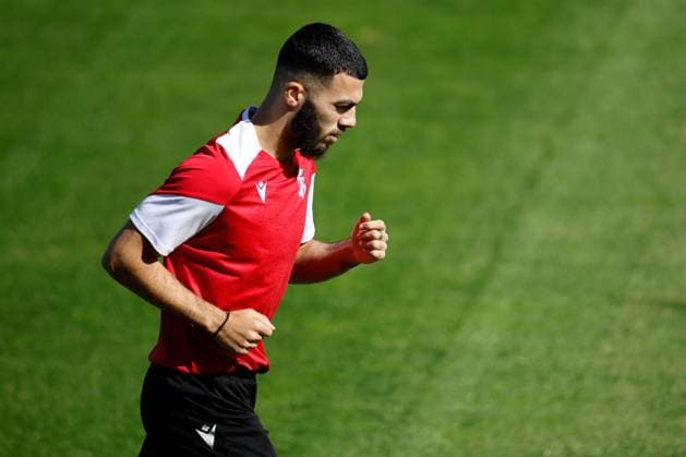 Georgia s striker Georges Mikautadze takes part during a training session in Velbert, Germany, 28 June 2024. The team prepares its Euro2024 round of 16 soccer game against Spain on next 30 June. Georgia s training session !ACHTUNG: NUR REDAKTIONELLE NUTZUNG!  Copyright: xALBERTOxESTEVEZx GRAF9079 20240628-55014005402_1