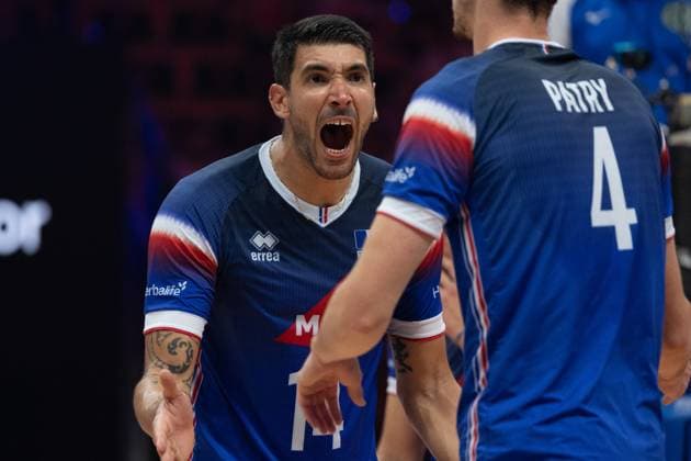 Italy - France 28.06.2024 Lodz, Poland, men s Volleyball Nations League, final round quarter finals , game ( match ) Italy - France ; image shows: Nicolas Le Goff photo Katarzyna Plewczynska Fotostyk Copyright: xFotostykxPhotoxAgencyx 20240628FCTKP713