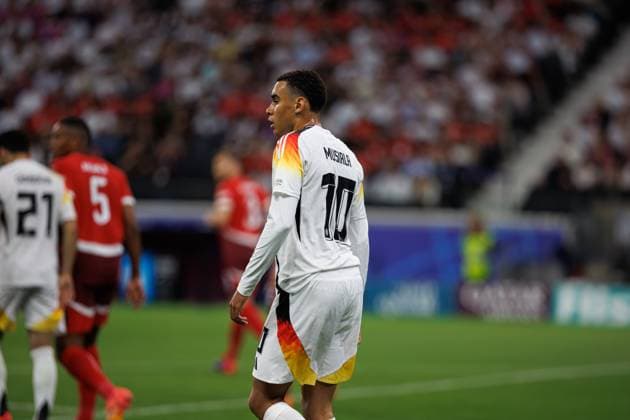Jamal Musiala seen during UEFA EURO, EM, Europameisterschaft,Fussball 2024 game between national teams of Switzerland and Germany at Deutsche Bank Park (Maciej Rogowski) Frankfurt Deutsche Bank Park Germany Copyright: xMaciejxRogowskix switzerlandgermanyfull-63