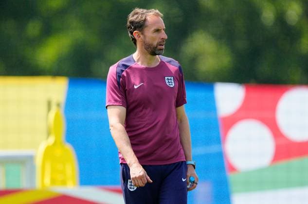 England manager Gareth Southgate England Training, UEFA European Championship, EM, Europameisterschaft 2024, Round of 16, Football, Spa & Golf Resort Weimarer Land, Blankenhain, Germany, 29 Jun 2024 EDITORIAL USE ONLY No use with unauthorised audio, video, data, fixture lists, club league logos or live services. Online in-match use limited to 120 images, no video emulation. No use in betting, games or single club league player publications. Copyright: xDavexShopland Shutterstockx 14560784k