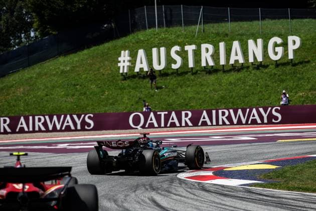 63 George Russell (GBR, Mercedes-AMG Petronas F1 Team), F1 Grand Prix of Austria at Red Bull Ring on June 29, 2024 in Spielberg, Austria. (Photo by HOCH ZWEI) Spielberg Austria