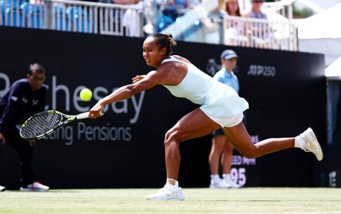 Leylah Fernandez of Canada during the Women s Singles Final. Rothesay International Eastbourne, Day 7, Tennis, Devonshire Park, Eastbourne, UK - 29 June 2024  Copyright: xJamesxMarsh Shutterstockx 14555509n