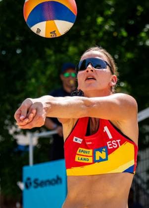 BEACHVOLLEYBALL - Baden Future 2024 BADEN,AUSTRIA,29.JUN.24 - Beach volleyball, Beachvolleyball - FIVB Volleyball World Beach Pro Tour, Baden Future. Image shows Heleene Hollas (EST).  GEPAxpictures xEdgarxEisner