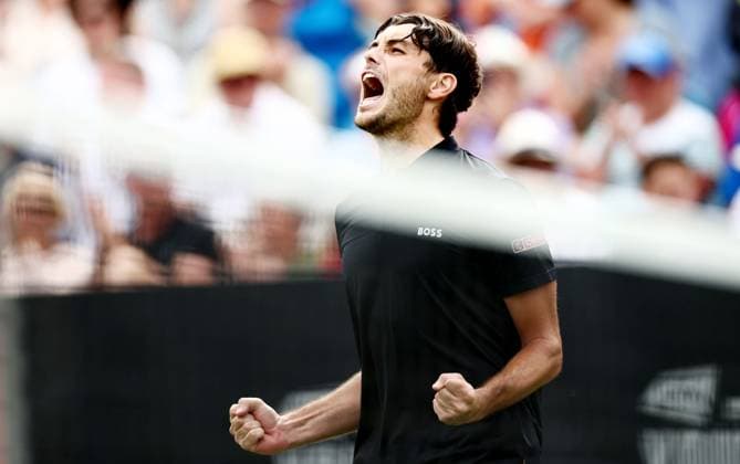 Taylor Fritz of USA after winning the Men s Singles Final. Rothesay International Eastbourne, Day 7, Tennis, Devonshire Park, Eastbourne, UK - 29 June 2024  Copyright: xJamesxMarsh Shutterstockx 14555509bj