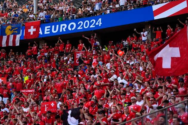 Swiss fan during the Euro 2024 soccer match between Swiss and Italy at the Olympiastadion, Berlin, Germany - Saturday 29, June, 2024. - Soccer .  Copyright: xFabioxFerrari LaPressex