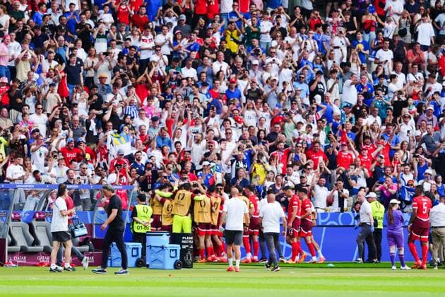 Torjubel Jubel Schweiz nach Tor zum 1:0 Remo Freuler (Schweiz, 08) GER, Schweiz vs. Italien, Fussball Europameisterschaft, UEFA EURO, EM, Europameisterschaft,Fussball 2024, Achtelfinale, 29.06.2024 GER, Schweiz vs. Italien, Fussball Europameisterschaft, UEFA Euro 2024, Achtelfinale, 29.06.2024 Berlin Copyright: xEibner-Pressefoto MarcelxvonxFehrnx EP_MFN