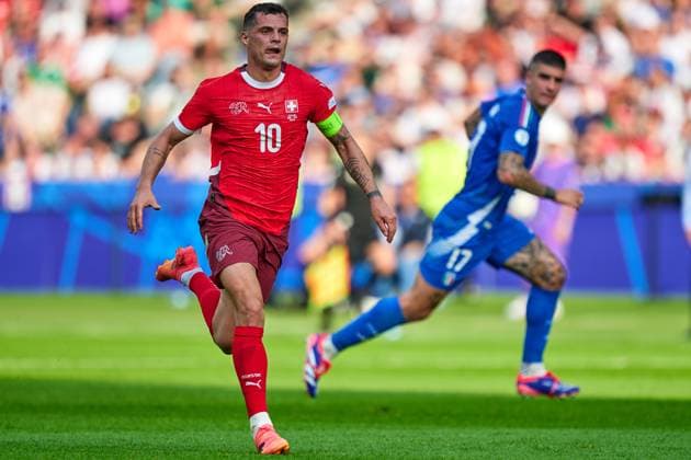 Granit Xhaka (Schweiz, 10), GER, UEFA EURO, EM, Europameisterschaft,Fussball 2024, Fussball Herren, UEFA EM 2024, Achtelfinale, Round of 16, Schweiz vs. Italien, Switzerland vs. Italy, 29.06.2024. GER, UEFA Euro 2024, Fussball Herren, UEFA EM 2024, Achtelfinale, Round of 16, Schweiz vs. Italien, Switzerland vs. Italy, 29.06.2024. Berlin Copyright: xEibner-Pressefotox xClaudiusxRauchx EP_CRH