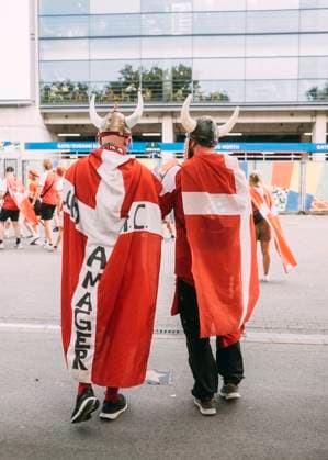 Dortmund, Signal Iduna Park, 29.06.2024: Denmark fans walke into the stadium prior the match UEFA European Championship, EM, Europameisterschaft 2024 Germany v. Denmark.