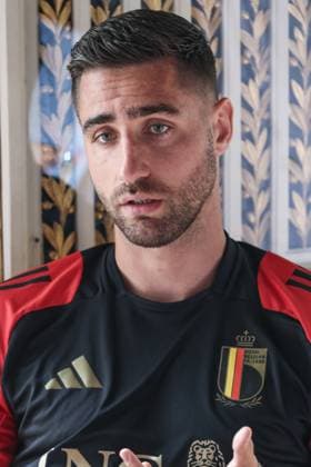 Belgium s goalkeeper Koen Casteels pictured during an informal press moment of some players of Belgian national soccer team Red Devils, Saturday 29 June 2024 at their base camp in Freiberg am Neckar, Germany, during the UEFA EURO, EM, Europameisterschaft,Fussball 2024 European Soccer Championships. On Monday the Red Devils will meet France in the Round of 16. BRUNOxFAHY  x95500208x