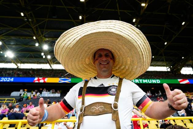 Germany v Denmark: Round of 16 - UEFA EURO, EM, Europameisterschaft,Fussball 2024 German supporter prior the UEFA EURO 2024 round of 16 match between Germany and Denmark at Football Stadium Dortmund on June 29, 2024 in Dortmund, Germany. Dortmund Germany  Copyright: xJosexBretonx originalFilename:bretonhernandez-germanyv240629_npFOu.jpg
