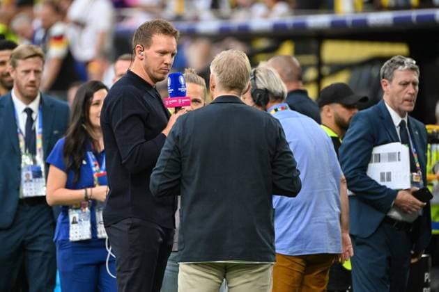 Fußball, Herren, Saison 2023 24, Euro EM 2024 (Achtelfinale in Dortmund), Deutschland - Dänemark, Trainer Bundestrainer Julian Nagelsmann (Deutschland) im Interview bei MAGENTA TV , 29.06. 2024, Copyright: xMatthiasxKochx