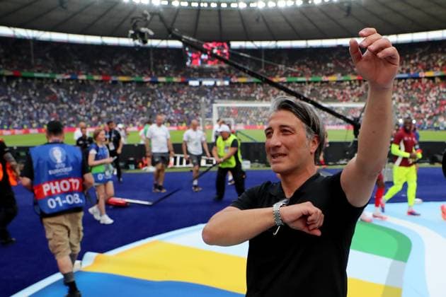 29.06.2024, xtgx, Fussball EM 2024 1 8 Finale, Schweiz - Italien emspor, v.l. Jubel, Freude, Emotionen ueber den Sieg bei den Schweizern Trainer Head Coach Murat Yakin (Schweiz) (UEFA REGULATIONS PROHIBIT ANY USE OF PHOTOGRAPHS as IMAGE SEQUENCES and or QUASI-VIDEO) Berlin