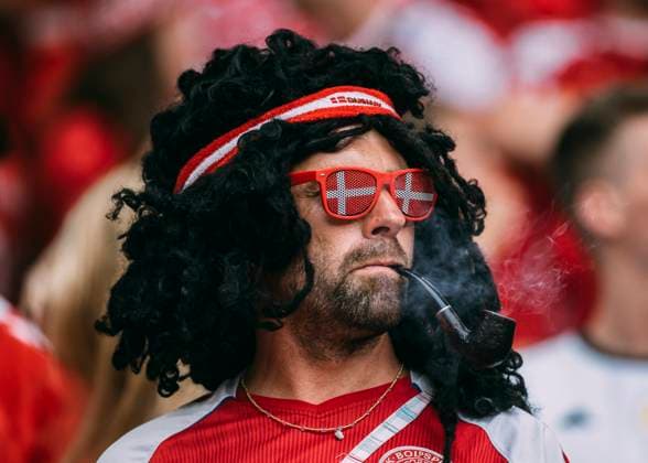 Dortmund, Signal Iduna Park, 29.06.2024: Denmark fans smokes prior the match UEFA European Championship, EM, Europameisterschaft 2024 Germany v. Denmark.