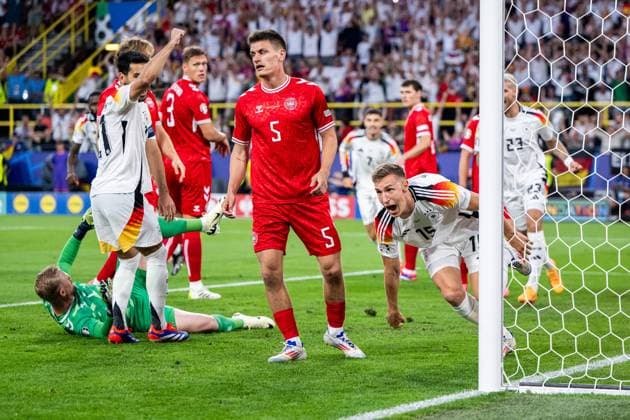 240629 Nico Schlotterbeck of Germany during the UEFA EURO, EM, Europameisterschaft,Fussball 2024 Football Championship round of 16 match between Germany and Denmark on June 29, 2024 in Dortmund. Photo: Jesper Zerman BILDBYRAN kod JZ JZ0545 fotboll football soccer fotball fotbolls-em europamästerskap em uefa euro uefa european football championship euro 2024 tyskland germany danmark denmark bbeng celebration celebrate Copyright: JESPERxZERMAN BB240629JZ018