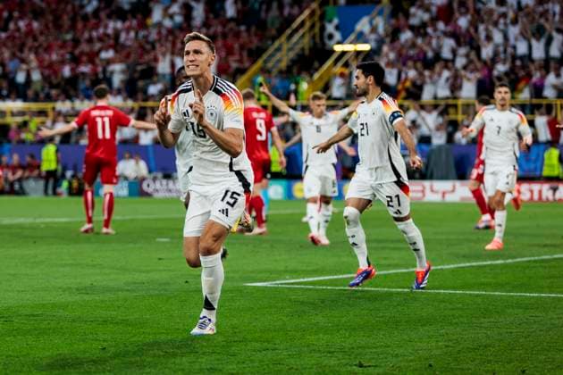 UEFA EURO, EM, Europameisterschaft,Fussball 2024: Deutschland - Dänemark; 29.06.2024 Nico Schlotterbeck (Deutschland, 15) bejubelt sein später aberkanntes Tor. UEFA EURO 2024: Deutschland - Dänemark; BVB Stadion Dortmund, Dortmund am 29.06.2024 Copyright: xBEAUTIFULxSPORTS Wunderlx