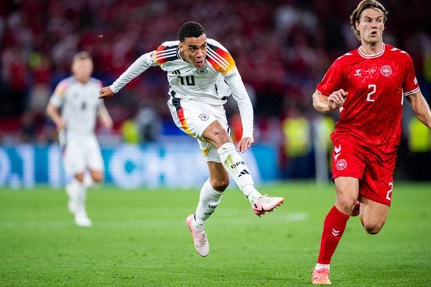 240629 Jamal Musiala of Germany during the UEFA EURO, EM, Europameisterschaft,Fussball 2024 Football Championship round of 16 match between Germany and Denmark on June 29, 2024 in Dortmund. Photo: Jesper Zerman BILDBYRAN kod JZ JZ0545 fotboll football soccer fotball fotbolls-em europamästerskap em uefa euro uefa european football championship euro 2024 tyskland germany danmark denmark bbeng Copyright: JESPERxZERMAN BB240629JZ057