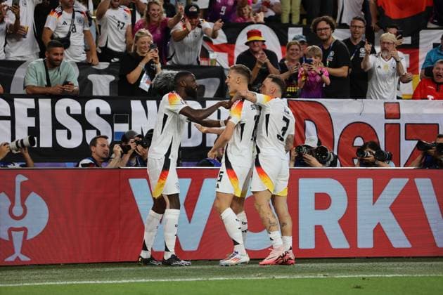 29.06.2024, Fussball, Herren, UEFA Europameisterschaft 2024, Achtelfinale, Deutschland - Dänemark, Torjubel zum vermeintlichen 1:0, Torschütze: Nico Schlotterbeck (Deutschland) Dortmund Signal-Iduna-Park Nordrhein-Westfalen Deutschland (DE) Copyright: xSebastianxBachx