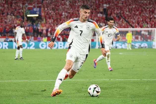 29.06.2024, Fussball, Herren, UEFA Europameisterschaft 2024, Achtelfinale, Deutschland - Dänemark, Kai Havertz (Deutschland) Dortmund Signal-Iduna-Park Nordrhein-Westfalen Deutschland (DE) Copyright: xSebastianxBachx