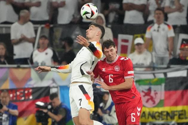 Kai Havertz (Deutschland Germany, 07) gegen Andreas Christensen (Dänemark, Denmark, 06) - Dortmund 29.06.2024: Deutschland vs. Dänemark, EURO2024 M37, Achtelfinale, EM-Arena Dortmund