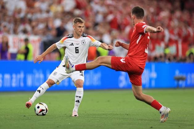 Football - UEFA EURO, EM, Europameisterschaft,Fussball 2024 - Round of 16 - Germany v Denmark 29th June 2024 - UEFA EURO 2024 - Round of 16 - Germany v Denmark - Joshua Kimmich of Germany - Photo: Simon Stacpoole Offside. Dortmund Germany Copyright: xSimonxStacpoolexOffside