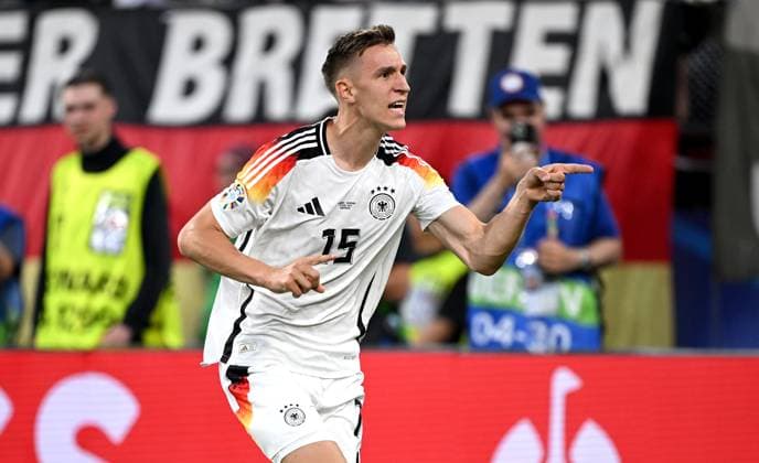 Fussball Euro 2024 Achtelfinale 29.06.2024 Deutschland - Daenemark Jubel Nico Schlotterbeck (Deutschland)