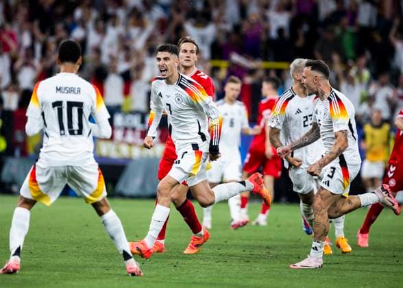 Dortmund, Signal Iduna Park, 29.06.2024: Kai Havertz of germany celebrates scoring the 1:0 goal per penalty during the match UEFA European Championship, EM, Europameisterschaft 2024 Germany v. Denmark.