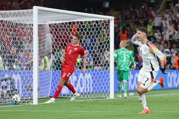 Tor zum 1:0 per Elfmeter durch Kai Havertz (Deutschland, Nr. 7), Torjubel , Achtelfinale M37, GER - DEN, Fussball Europameisterschaft, Deutschland gegen Dänemark, European Football Championship, Germany vs. Denmark, Dortmund, 29.06.2024, -