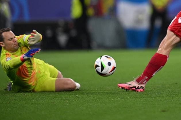Germany Soccer Euro 2024 Germany - Denmark 8719371 29.06.2024 Germany s goalkeeper Manuel Neuer defends his goal during the UEFA EURO, EM, Europameisterschaft,Fussball 2024 Round of 16 soccer match between Germany and Denmark at the BVB Stadion Dortmund, in Dortmund, Germany. Alexey Filippov Sputnik Dortmund Germany  Copyright: xAlexeyxFilippovx