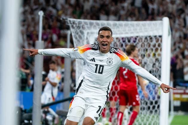 Jamal Musiala (Deutschland, 10) jubelt ueber das Tor zum 2:0, GER, Germany (GER) vs Denmark (DEN), Fussball Europameisterschaft, UEFA EURO, EM, Europameisterschaft,Fussball 2024, Round of 16, 29.06.2024 GER, Germany (GER) vs Denmark (DEN), Fussball Europameisterschaft, UEFA EURO 2024, Round of 16, 29.06.2024 Dortmund Copyright: xEibner-Pressefoto Memmlerx EP_MMR