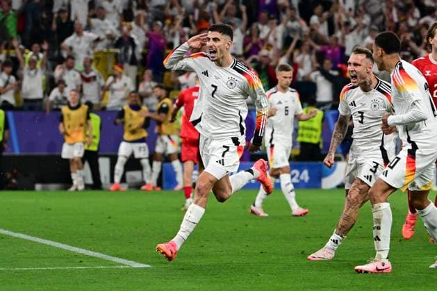 Torjubel zum 1:0 durch Kai Havertz 7 (Deutschland), Deutschland vs. Daenemark, Fussball, UEFA EURO, EM, Europameisterschaft,Fussball 2024, Achtelfinale, 29.06.2024 Dortmund Nordrhein-Westfalen Deutschland